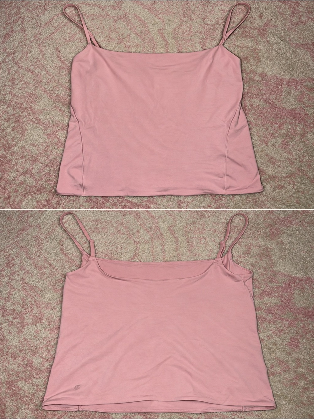 lululemon wondermost spaghetti strap tank in pink haze